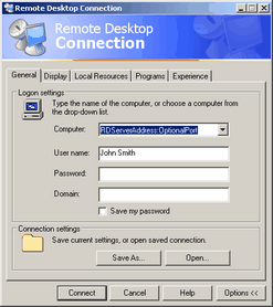 Remote Desktop General Options