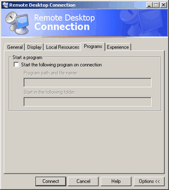 Remote Desktop Programs Options