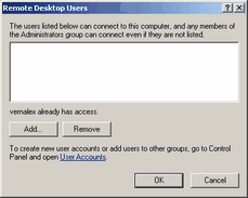 Select Remote Desktop Users